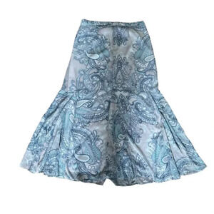 Banana Republic Blue White Maxi Skirt Paisley Long 10